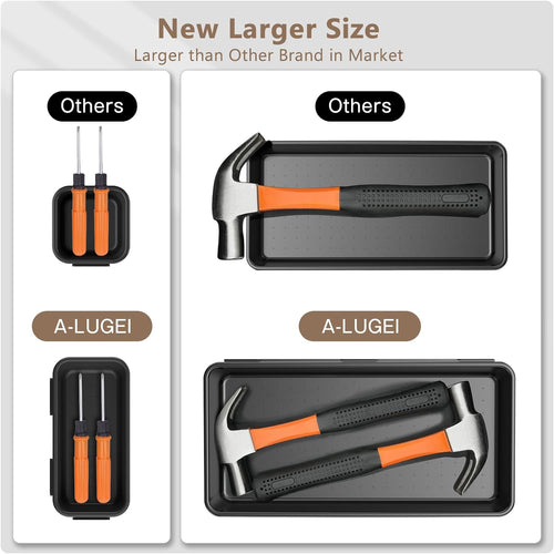 A-LuGei 【More Larger Size】 【69 PCS-5 Size】 Tool Box Organizer Tray Divider Set【Black】 Desk Drawer Organizer Bin, Garage Organization and Storage Toolbox for Rolling Tool Chest Cart Cabinet WorkBench