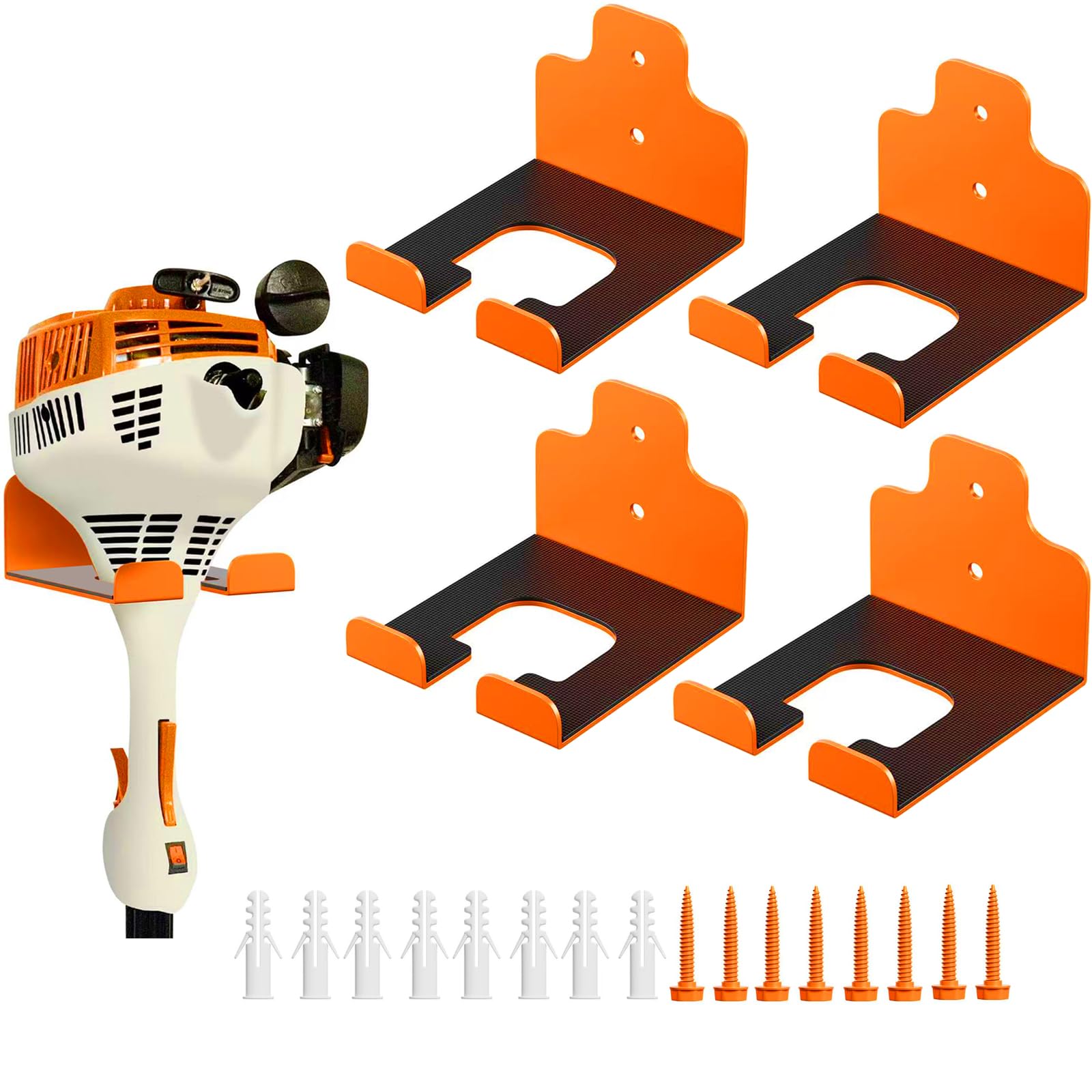 JNIHEEP Garage Organizer Trimmer Rack, Garden Power Tool Hanger Weed Whackers Holder Wall Mounted for Grass Trimmer, Hedge Trimmer, Garage Trimmer, Garden Tools,1 Pack