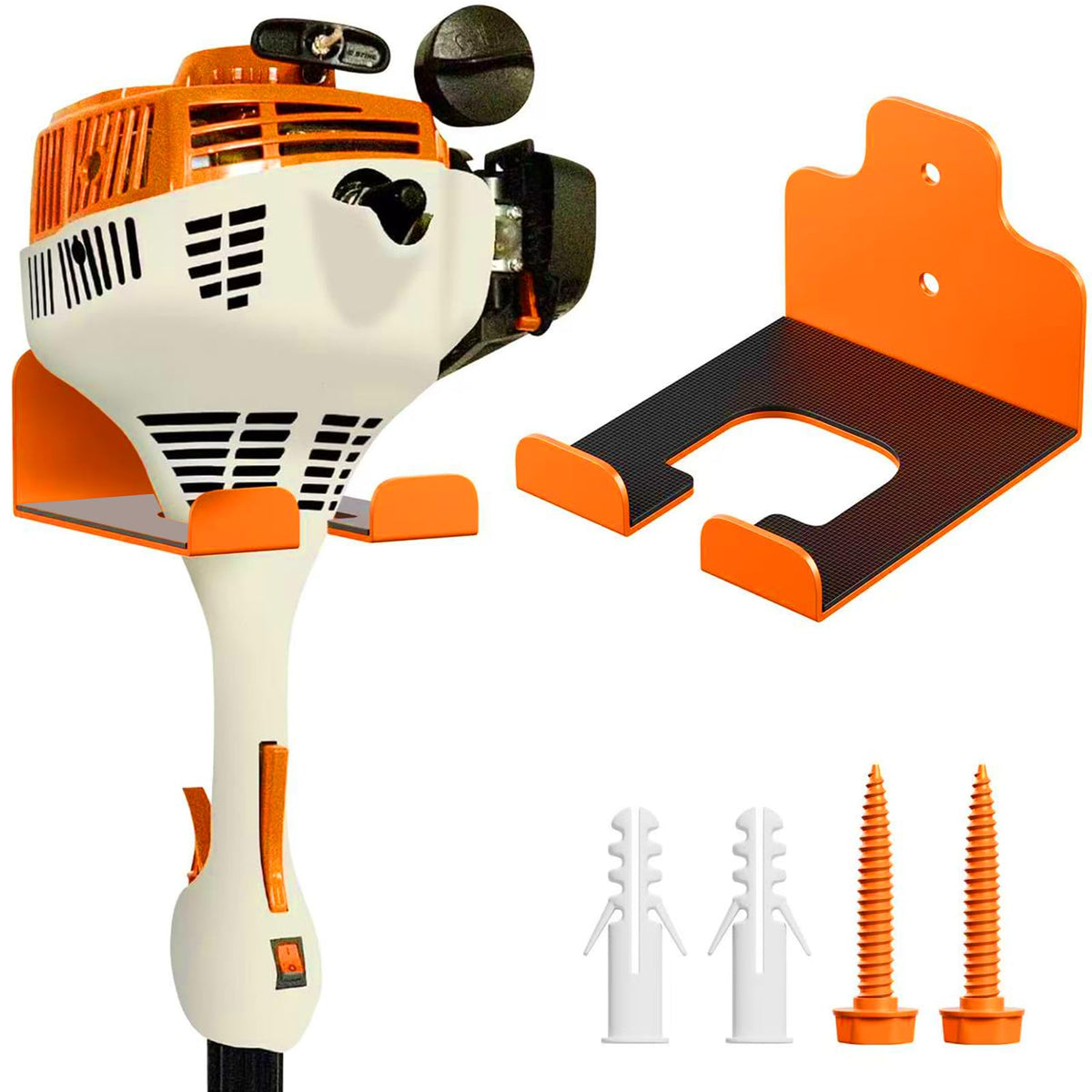 JNIHEEP Garage Organizer Trimmer Rack, Garden Power Tool Hanger Weed Whackers Holder Wall Mounted for Grass Trimmer, Hedge Trimmer, Garage Trimmer, Garden Tools,1 Pack