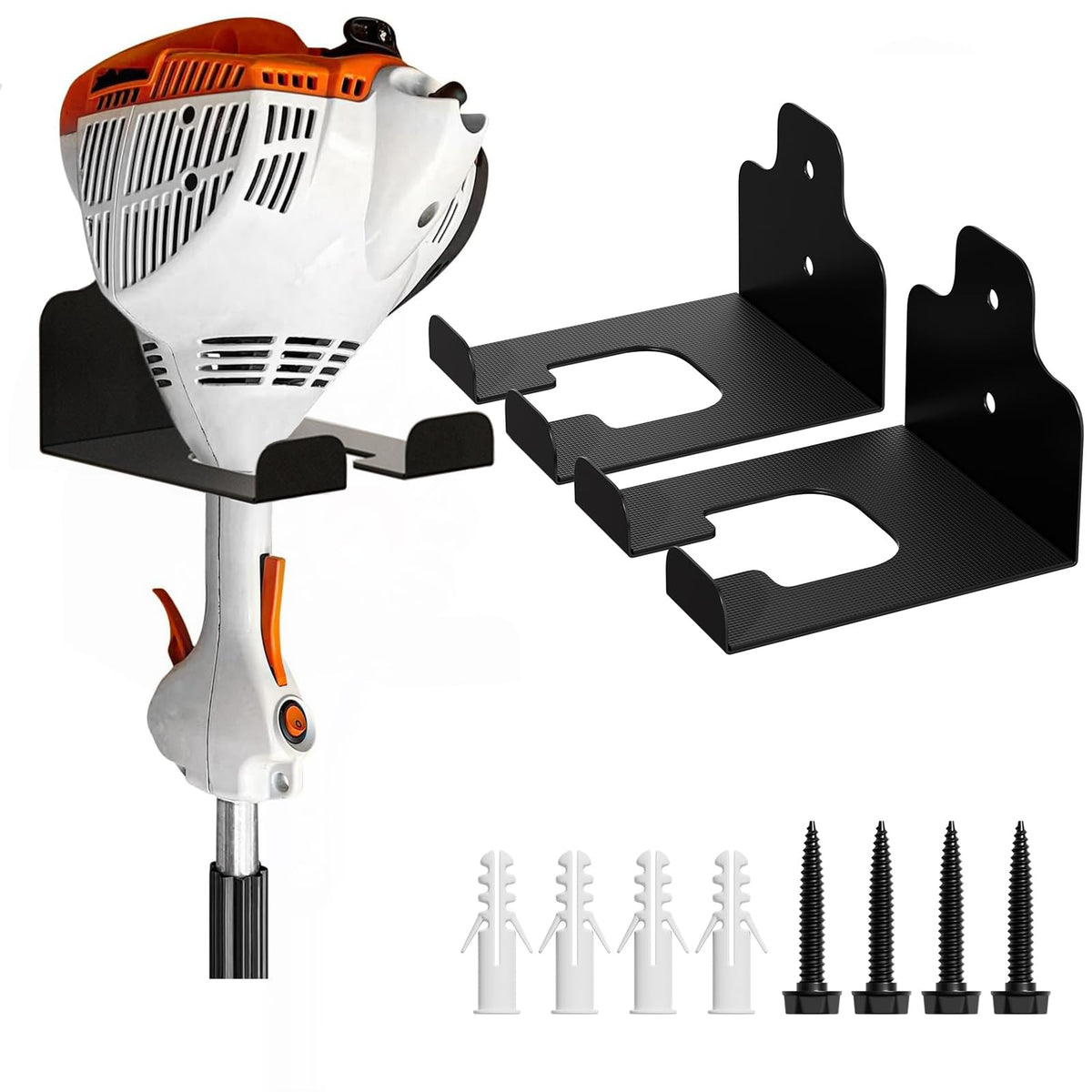 JNIHEEP Garage Organizer Trimmer Rack, Garden Power Tool Hanger Weed Whackers Holder Wall Mounted for Grass Trimmer, Hedge Trimmer, Garage Trimmer, Garden Tools,1 Pack